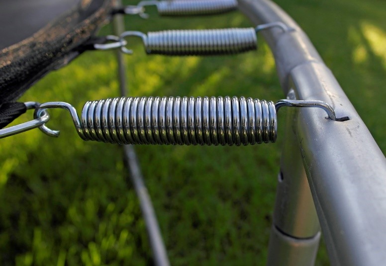 Compression wire springs used in a trampoline 